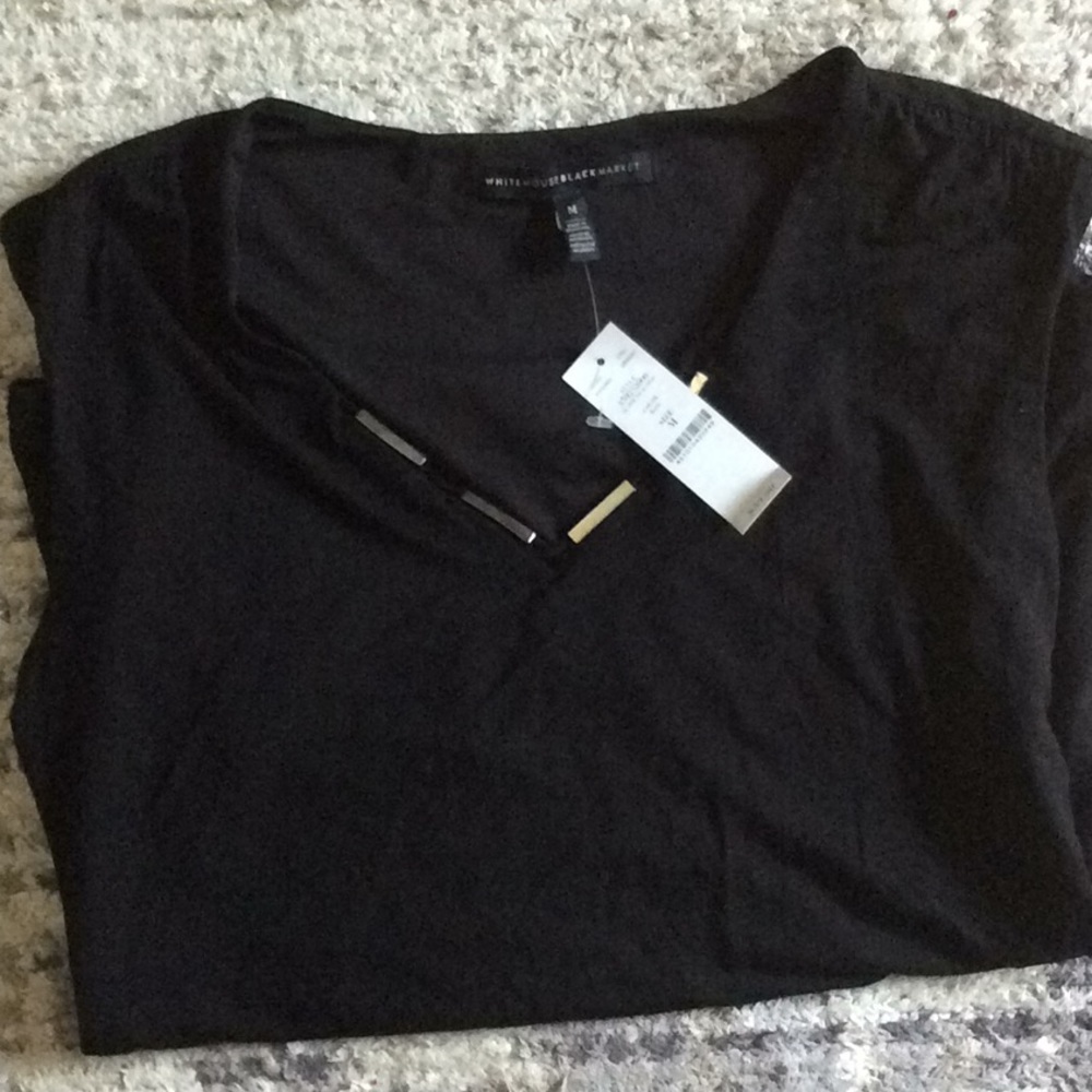 White House Black Market Top with silver hardware